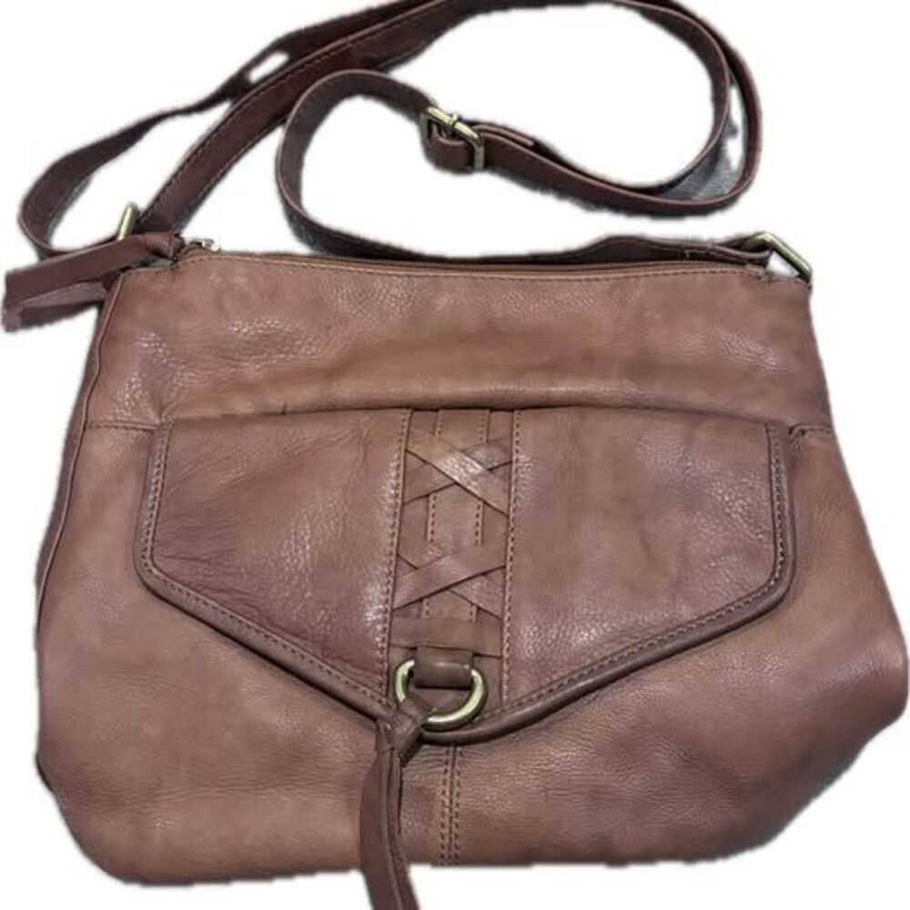 Brown Leather Crossbody Shoulder Bag - Great American Leather Works - Tassel